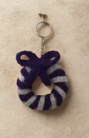  Dark Blue and White Wreath Keychain