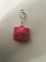 Pink with flowers keycain