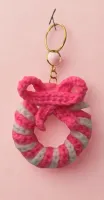 Pink & White Wreath Keychain